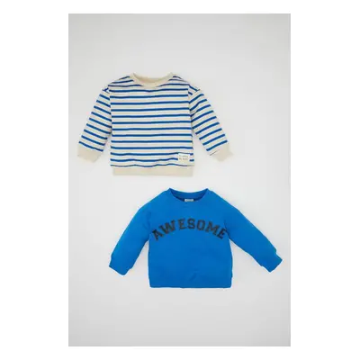 DEFACTO Baby Boy Crew Neck Printed 2-Pack Sweatshirt