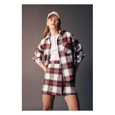 DEFACTO Cool Oversize Plaid Flannel Long Sleeve Shirt