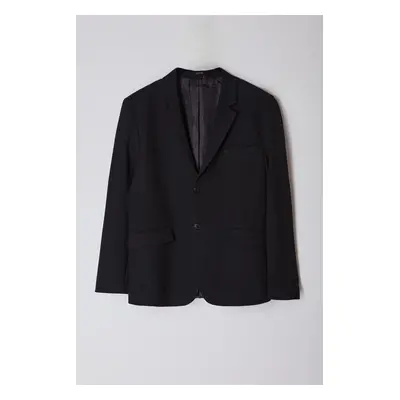 Trendyol Limited Edition Black Off Shoulder Wide Pattern Woven Classic Blazer Jacket