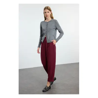 Trendyol Claret Red Balloon Pattern Woven Trousers