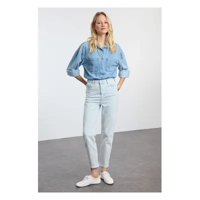 Trendyol Light Blue High Waist Slim Mom Jeans