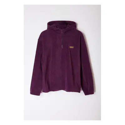 Trendyol Purple Unisex Oversize/Wide Cut Hooded Anti-Pilling Warm/Fleece Sweatshirt