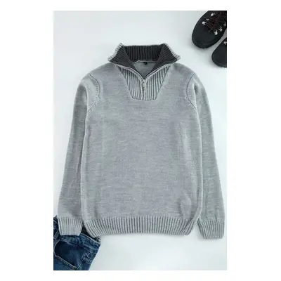 Trendyol Gray Casual Regular Half Turtleneck Plain Knitwear Sweater