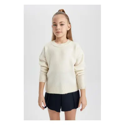 DEFACTO Girl's Crew Neck Knitwear Sweater