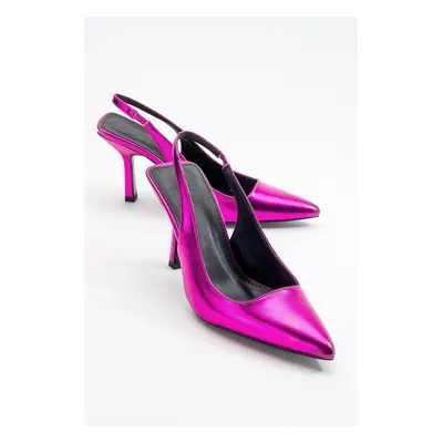 LuviShoes Ferry Fuchsia Metallic Women's Heeled Shoes