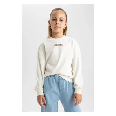 DEFACTO Girls Crew Neck Long Sleeve T-Shirt