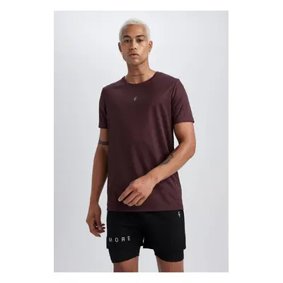 DEFACTO Fit Slim Fit Crew Neck Printed Short Sleeve Sports T-Shirt