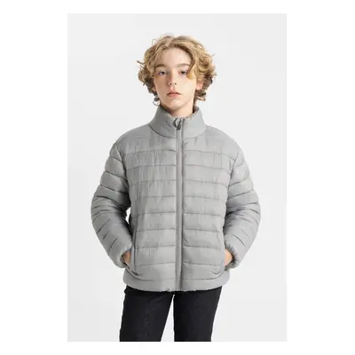 DEFACTO Boy's Water Repellent Windproof Half Turtleneck Puffer Jacket