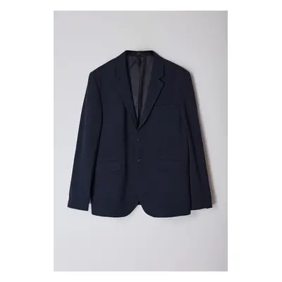 Trendyol Navy Blue Limited Edition Black Low Shoulder Wide Mould Woven Sports Blazer Jacket