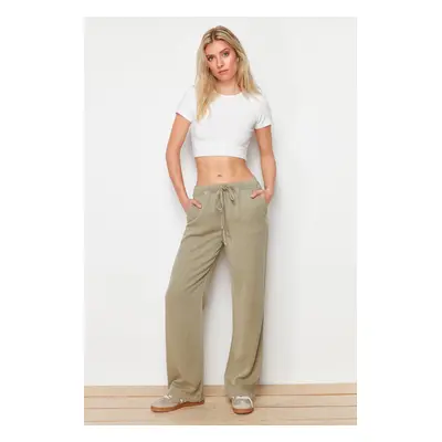 Trendyol Khaki 100% Tencel™ High Waist Jeans with Elastic Waist