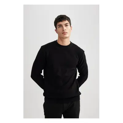 DEFACTO Standard Fit Regular Cut Crew Neck Mouline Patterned Knitwear Sweater