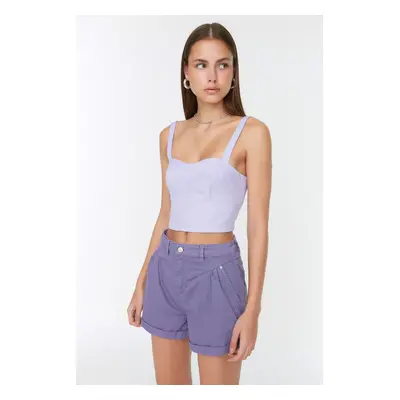 Trendyol Lilac Stitch Detail Denim Shorts & Bermuda