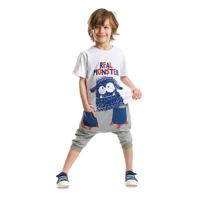 Denokids Chlapecké tričko Monster Pocket Capri Shorts Set