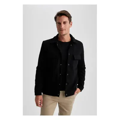 DEFACTO Regular Fit Polo Neck Shirt Jacket