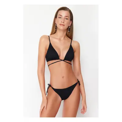 Trendyol Black Gimped Regular Bikini Bottom