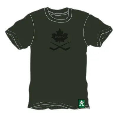 Pánské tričko CCM NOSTALGIA LEAF S/S TEE SR DARK GREEN