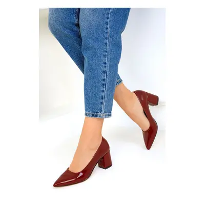 Soho Claret Red Patent Leather Women's Classic High Heel Shoes