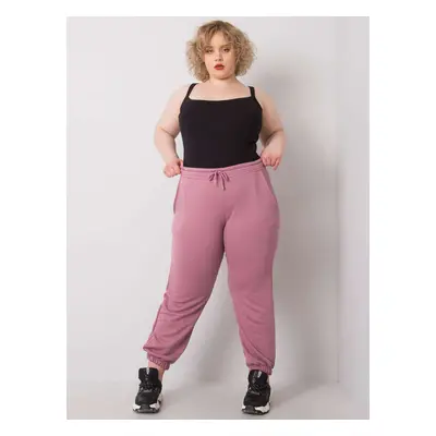 Tmavě růžové tepláky Ainhoa plus size