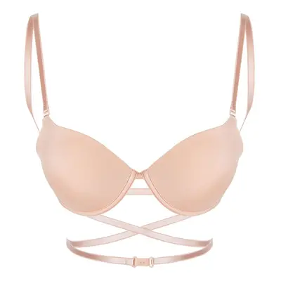 Trendyol Premium Skin Polyamide Covered Low-cut Knitted Bra with Different Usage Rope Straps