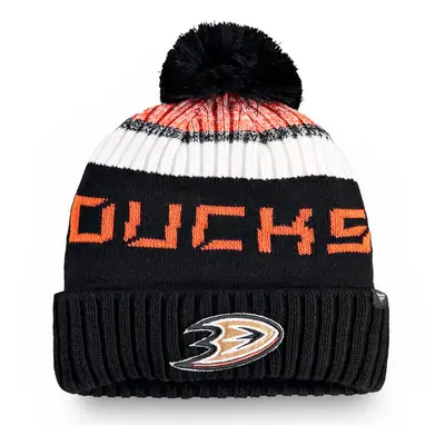 Čepice Fanatics Authentic Pro Rinkside Goalie Beanie Pom Knit NHL Anaheim Ducks, OS