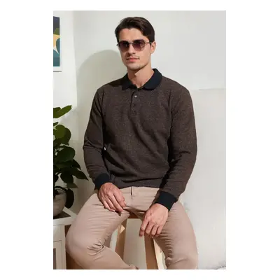 77856 Dewberry Polo Neck Mens Sweater-CAMEL