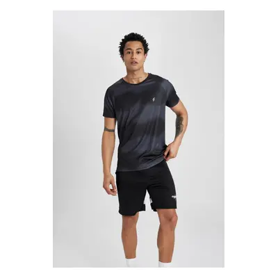 DeFactoFit Slim Fit Crew Neck Patterned Sports Short Sleeve T-Shirt