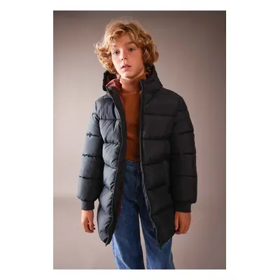 DEFACTO Boy's Water Repellent Hooded Puffer Jacket Coat