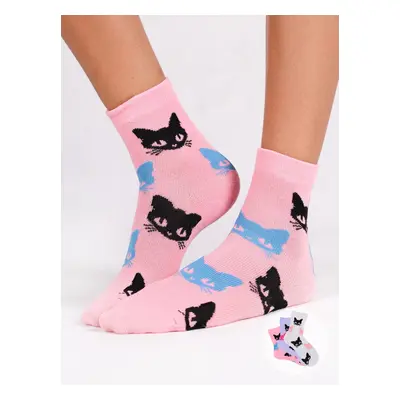 Yoclub Kids's Girls' Socks Cats 3-Pack SKA-0157G-A500