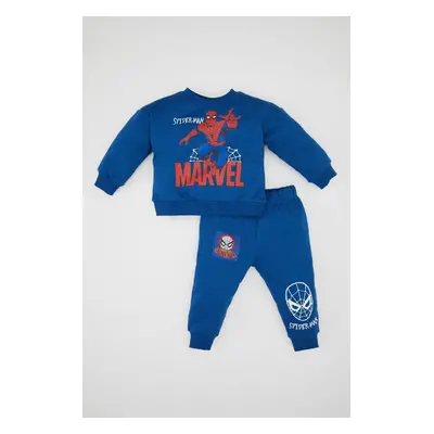 DEFACTO Baby Boy 2-Piece Set Marvel Comics Crew Neck Sweatshirt Elastic Waist Jogger Tracksuit B