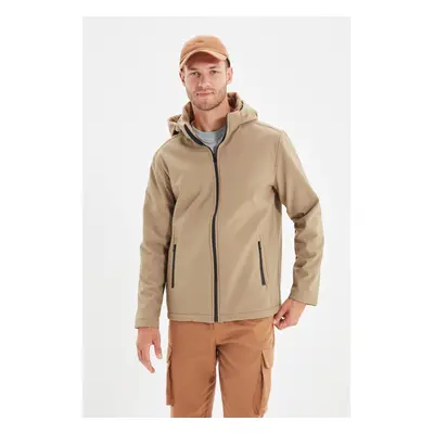 Trendyol Beige Men's Zippered Detachable Hooded Wind and Water Resistant Outdoor Jacket