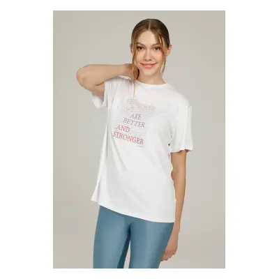 KINETIX SN784 LINA SLOGAN T-SHIRT WHITE Woman Sleeve T-Sh