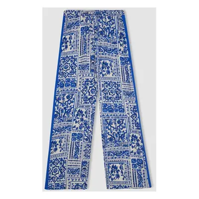 DEFACTO Wide Leg Patterned Pocket High Waist Wide Leg Moroccan Trousers