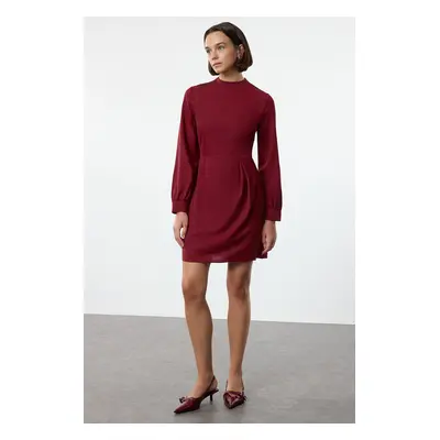 Trendyol Dark Cherry A-Line Mini Woven Dress