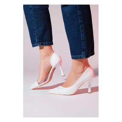 LuviShoes White Skin Heels Women's Shoes