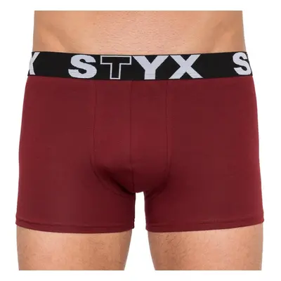 Pánské boxerky Styx long sportovní guma vínové