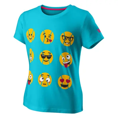 Dívčí tričko Wilson Emoti-Fun Tech Tee G Scuba Blue