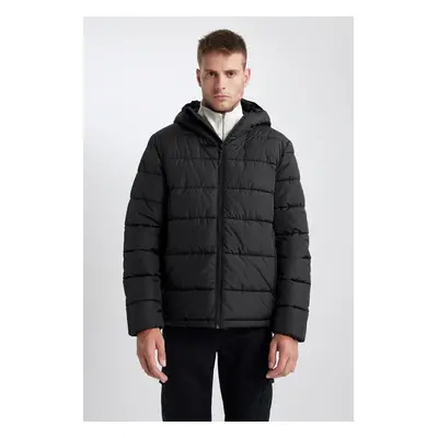 DEFACTO Waterproof Hooded Puffer Jacket Zippered Double Pocket