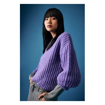 DEFACTO Coool Oversize Wide Pattern Crew Neck Knitwear Sweater