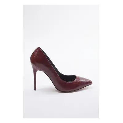 Trendyol Burgundy Pointed Toe Women's Classic Thin Heel Stiletto Shoes