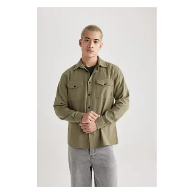 DEFACTO Regular Fit Cotton Long Sleeve Shirt Jacket