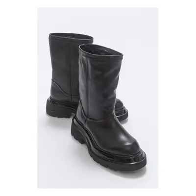 LuviShoes Tali Black Skin Genuine Leather Women's Boots.