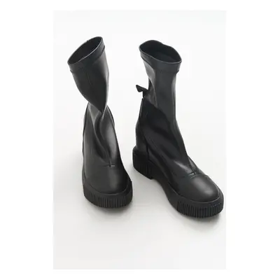 LuviShoes Black Skin Women's Boots