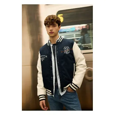 DEFACTO Oversize Fit College Collar Bomber Coat