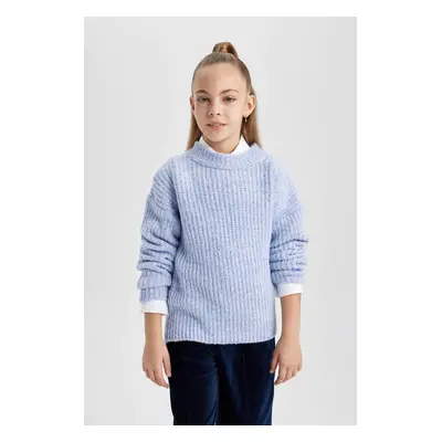 DEFACTO Girl's Crew Neck Knitwear Sweater