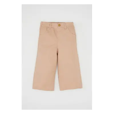 DEFACTO Baby Girl Elastic Waist Elastic Pocket Beige Gabardine Trousers