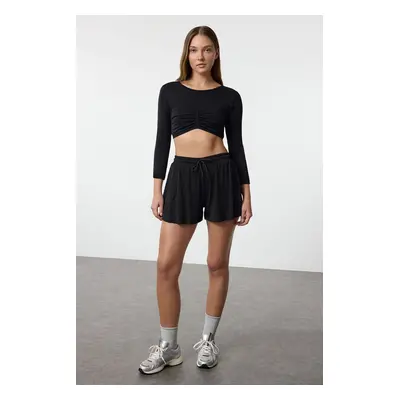 Trendyol Black Layered Tights Inside Knitted Sports Shorts