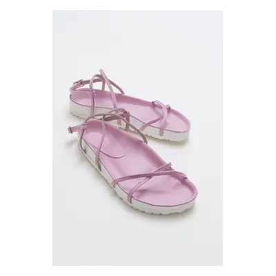 LuviShoes Muse Women's Pink Sandals From Genuine Leather