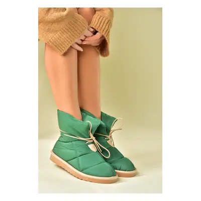 Fox Shoes Women's Green Fabric Casual Boots