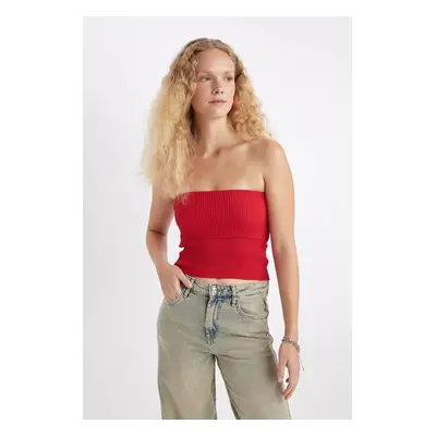 DEFACTO Slim Fit Narrow Cut Basic Plain Strapless Blouse