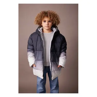 DEFACTO Boy's Water Repellent Hooded Double-Sided Puffer Jacket